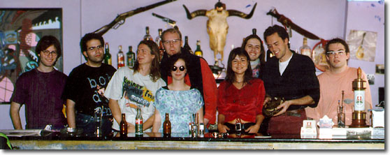 v.l.n.r.: Urban, Zippo, Alain, Christian Riegel (Rieschel), Heidrun, Celia Baron, Karsten Ries (Tschisi), Klaus-Peter Jacoby (Dausi), Frank v.l.n.r.: Urban, Zippo, Alain, Christian Riegel ("Rieschel"), Heidrun, Celia Baron, Karsten Ries ("Tschisi"), Klaus-Peter Jacoby ("Dausi"), Frank