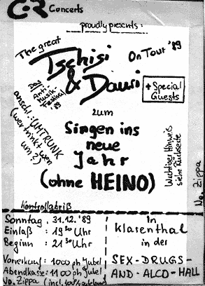 Einladung Sylvester 1989 bei Dausi in Klarenthal